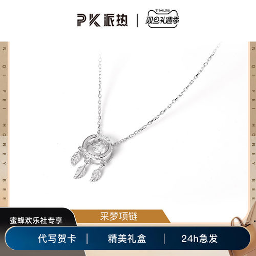 捕梦网项链纯银礼物锁骨链女