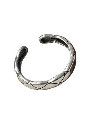 菱格纹戒指paraskors纯银复古