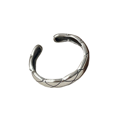 菱格纹戒指paraskors纯银复古