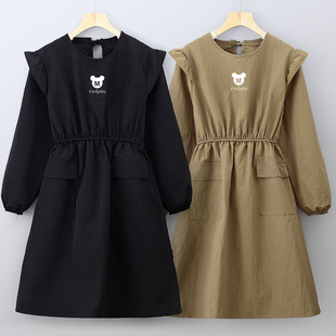 新款 围裙防泼水餐饮烘焙蛋糕店上班工作服 罩衣女家用厨房做饭长袖