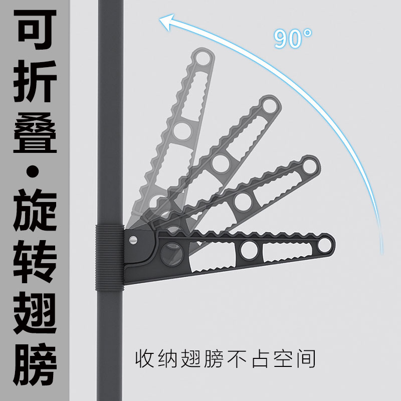 顶天立地晾衣架阳台落地伸缩杆室内加粗加厚立杆置地升降式晒衣架