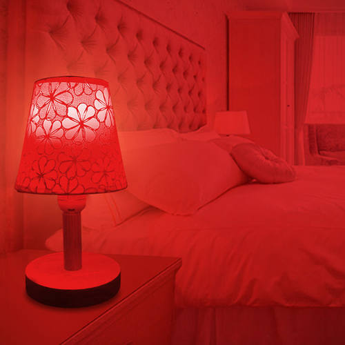床头气氛浪漫落地台灯LED红色夫妻房情调卧室插电婚房氛围小夜灯