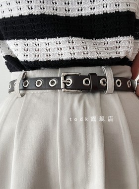 无需打孔皮带女款黑色isn风牛仔裤裤带装饰百搭腰带女士2025新款