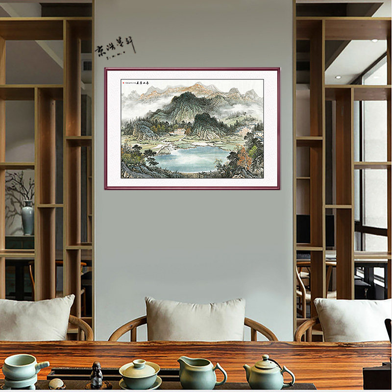 聚宝盆山水画 画新中式小幅水墨国画 画客厅走廊饭厅装饰画 画玄