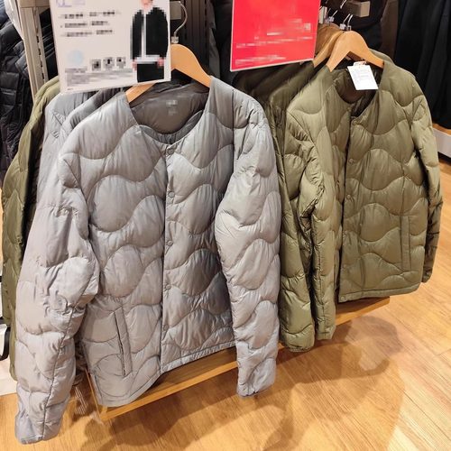 日本试衣间男装高级轻型轻薄羽绒