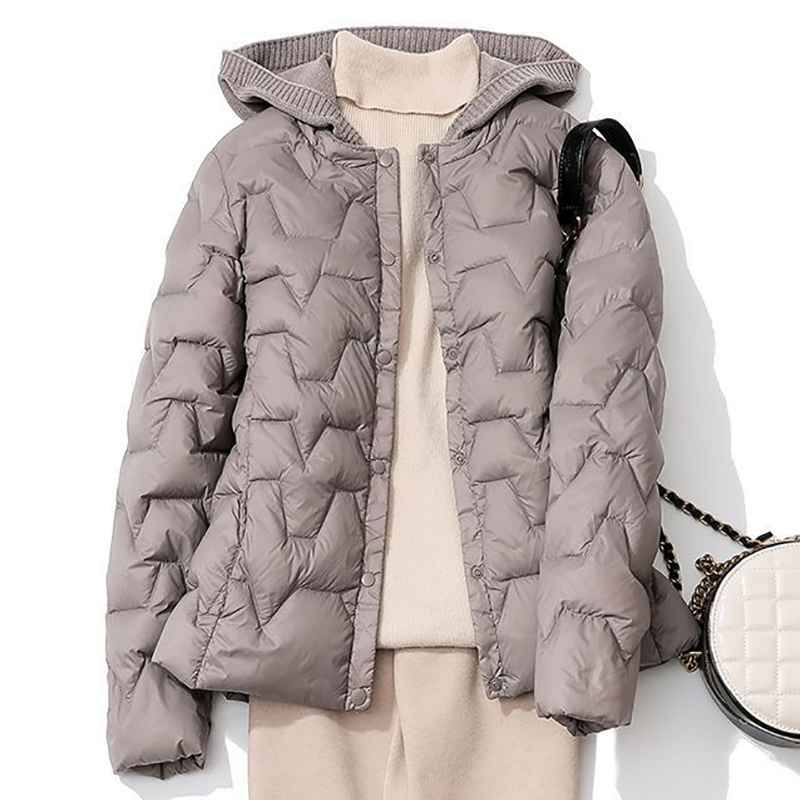 优衣（厍）轻薄羽绒服女针织帽