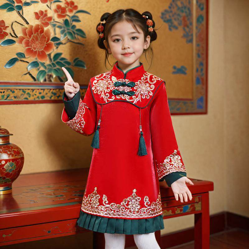 女童汉服冬2025新年衣服儿童加绒新中式国风唐装小女孩拜年服古装,童装/婴儿装/亲子装,唐装,淘宝优惠券,粉丝福利购,淘宝优惠卷