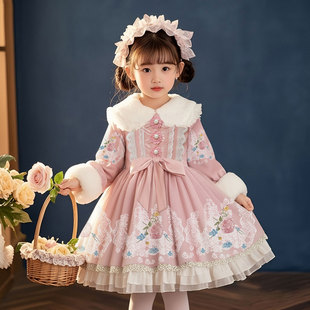 洛丽塔公主裙女童2025新款超好看冬裙儿童洋气小女孩绝美冬装裙子