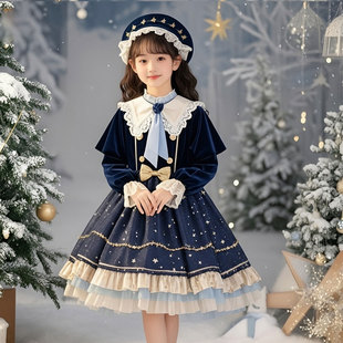 洛丽塔女童连衣裙儿童超好看冬裙洋气小公主冬装小女孩加绒公主裙