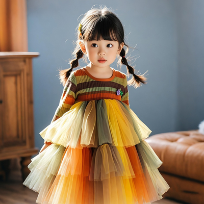 女童秋冬连衣裙儿童洋气公主裙子