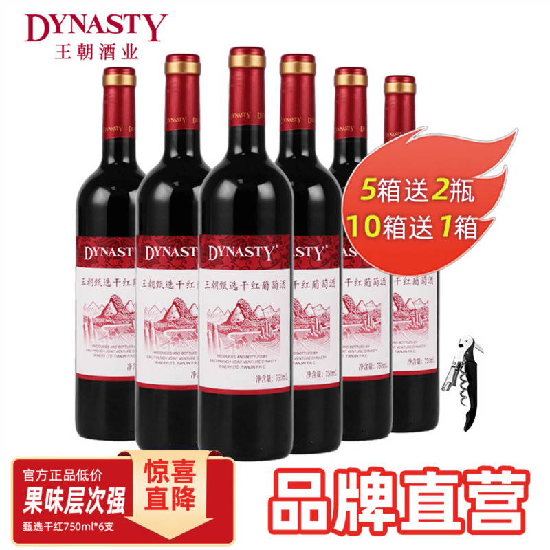 王朝Dynasty官方旗舰店甄选干红葡萄酒6瓶箱装国产正品佳节家宴会