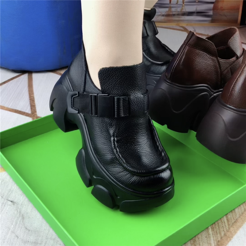 厚底单鞋女真皮圆头深口皮鞋女复古休闲鞋百搭轻便软皮软底妈妈鞋,女鞋,深口单鞋,淘宝优惠券,粉丝福利购,淘宝优惠卷