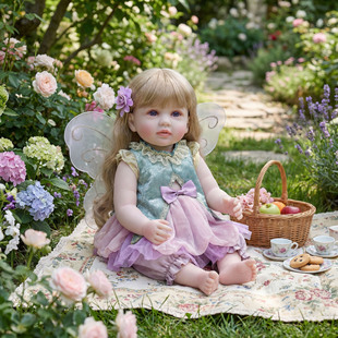 55厘米重生娃娃换装衣服精灵系紫色着替套装三件套蝴蝶翅膀蓬蓬裤