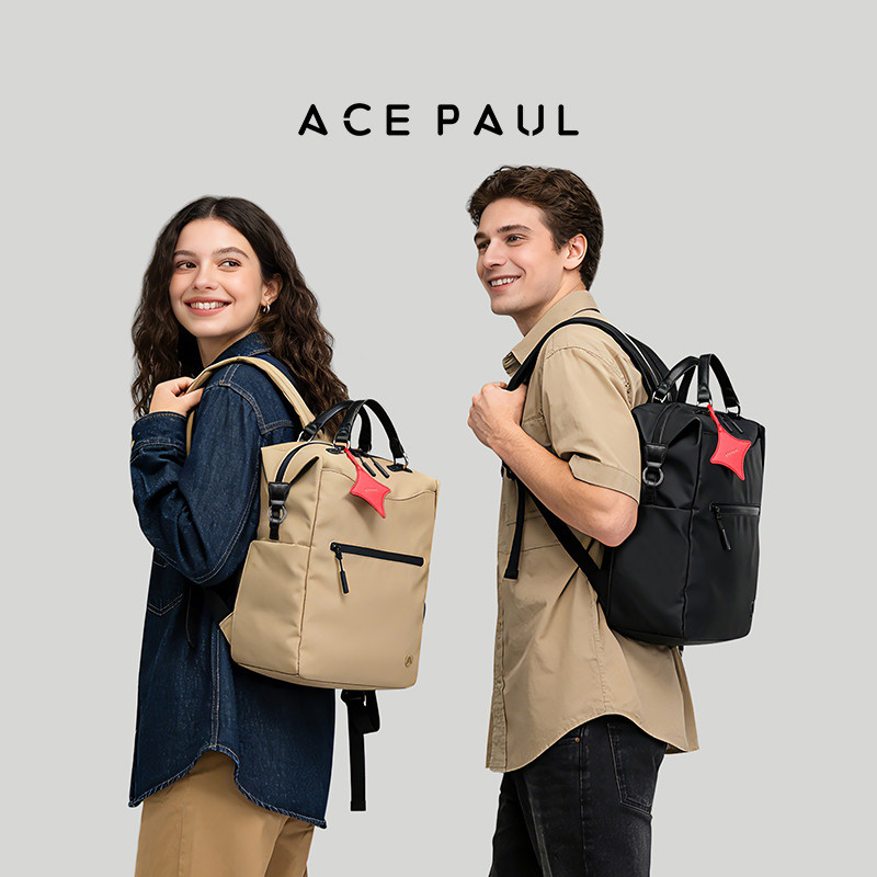 【2026新款】ace paul旅行双肩包女时尚通勤轻便多功能防水电脑包