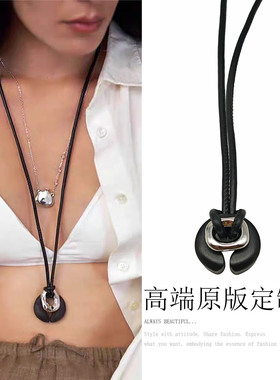 新款不规则圆形檀木吊坠项链