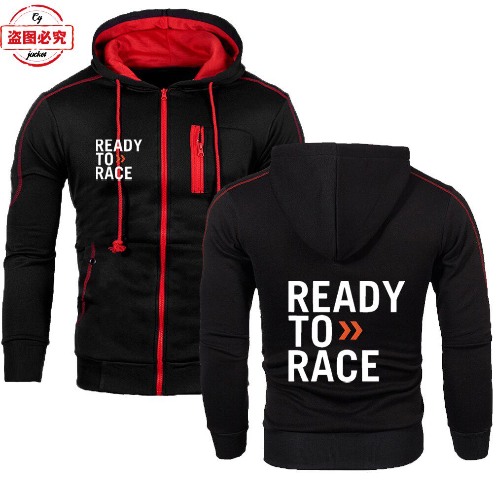 Ready To Race 印花摩托车越野赛耐力赛外套赛车服男上衣休闲卫衣