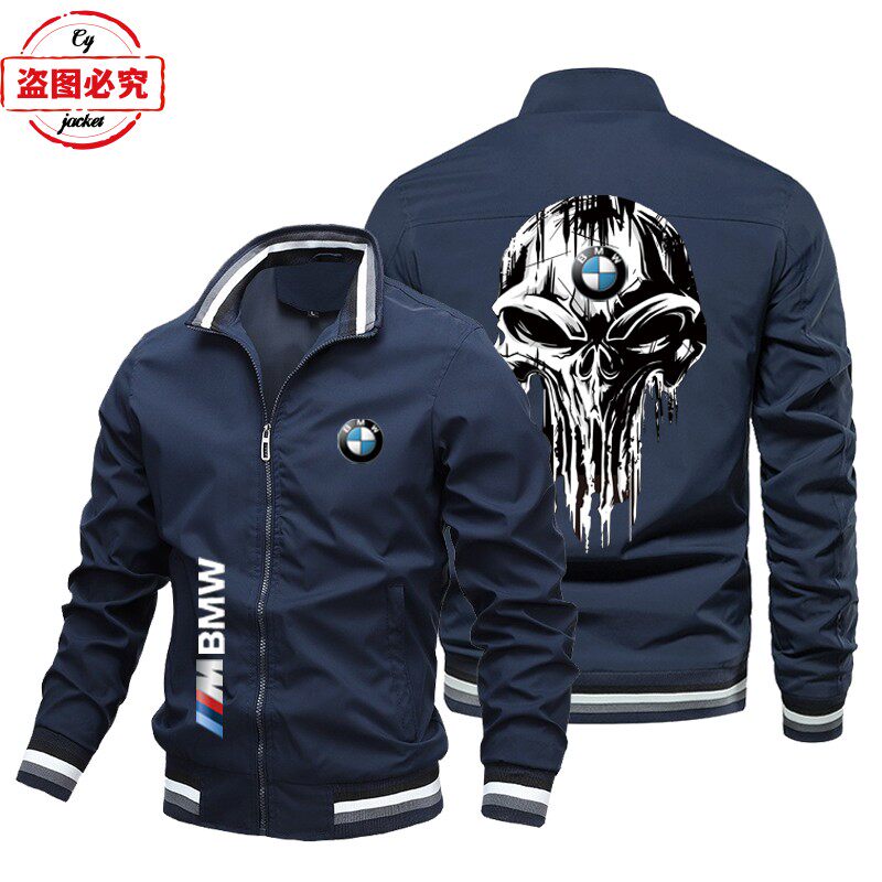 宝马机车logo印花赛车服外套男立领夹克BMW M-Power标志印花夹克
