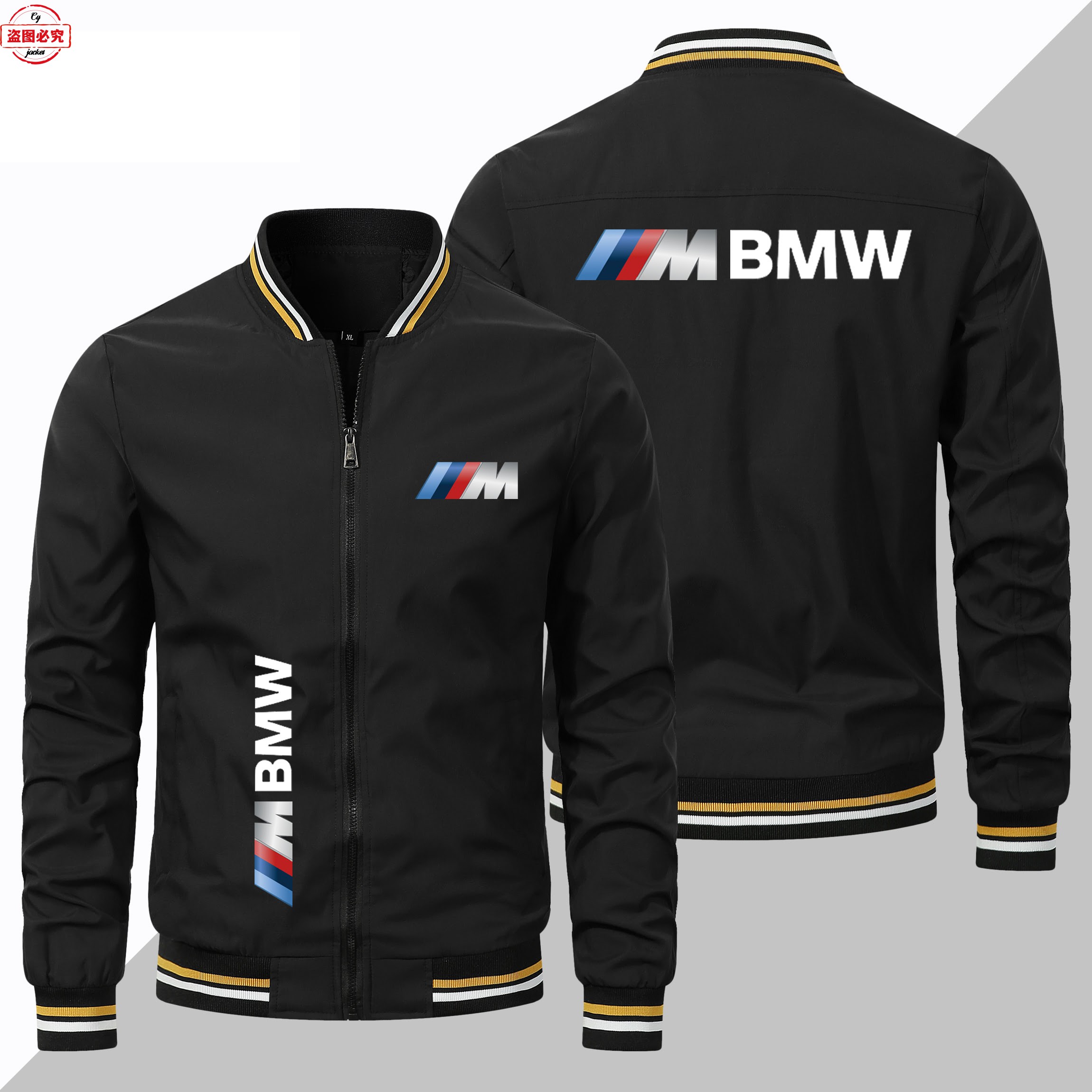 宝马机车logo印花赛车服外套男拉链立领夹克BMW M-Power夹克男装