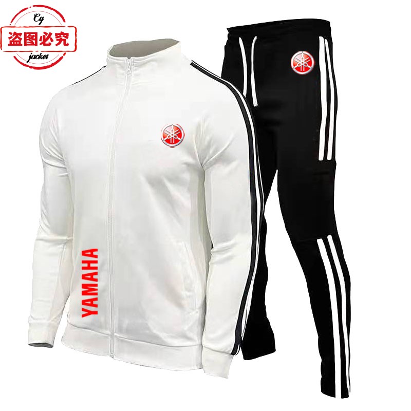 雅马哈摩托车logo印花赛车服休闲运动服男士春秋套装工作服团体服