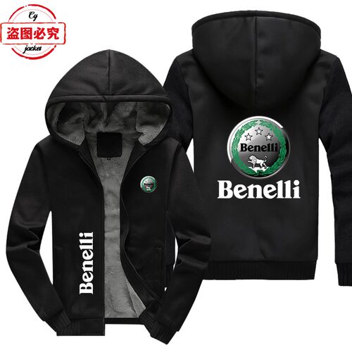 Benelli机车车标印花外套赛车服男上衣休闲加绒卫衣贝纳利骑行服