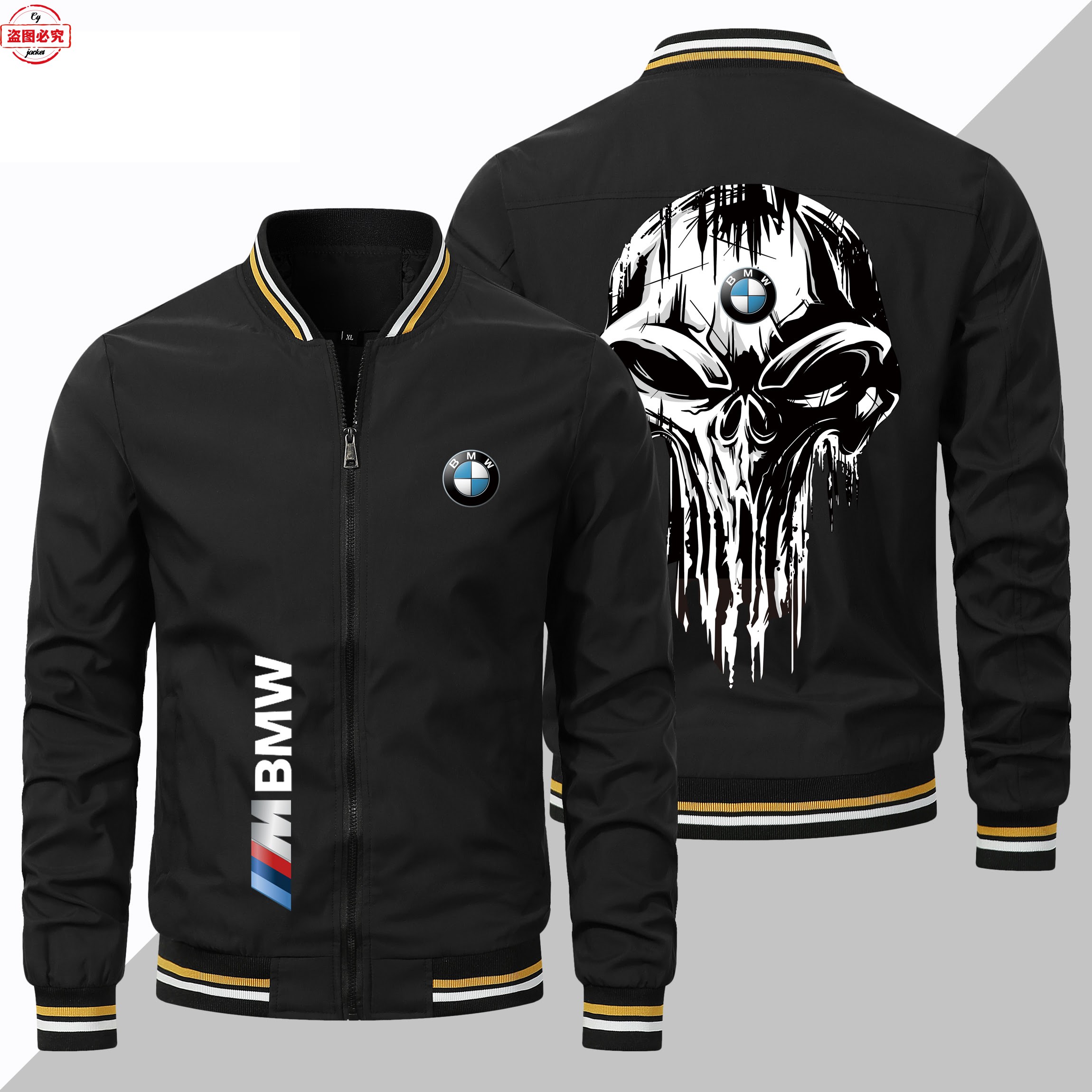 宝马机车logo印花赛车服外套男拉链立领夹克BMW M-Power夹克男装