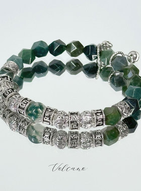 苗疆少女感藏银手链天然玛瑙手串