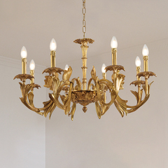 法式轻奢复古客厅吊灯 美式卧室现代欧式简约北欧设计师全铜灯具