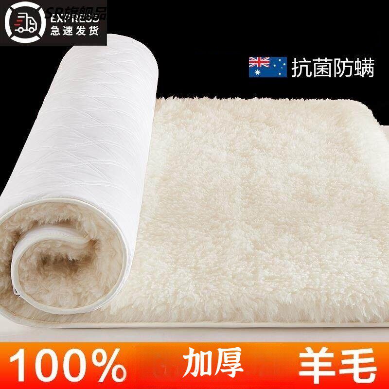 100%加厚羊毛床垫软垫冬季床褥子加厚单人冬天保暖羊羔绒垫子
