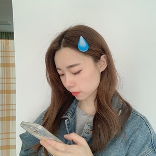 时尚创意汗滴发夹流汗夹黄豆愤怒侧边夹子头饰水滴无语发卡刘海夹