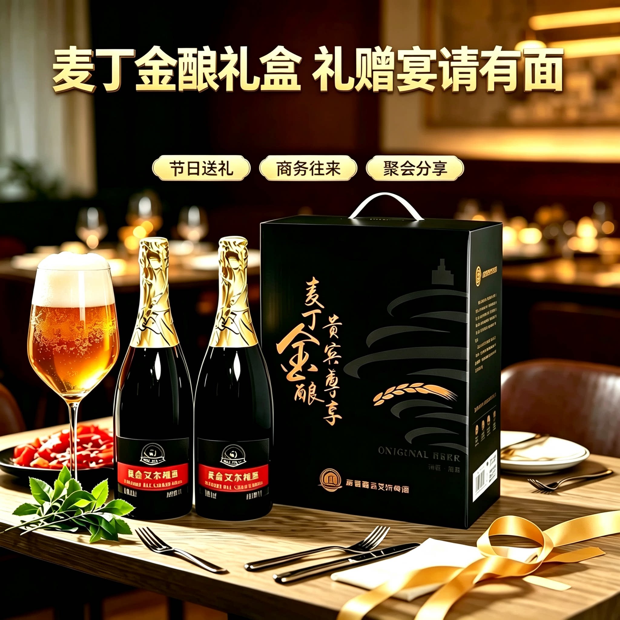 麦丁黄金艾尔精酿原浆啤酒750ml*2瓶装14°P全麦啤酒整箱青岛特产