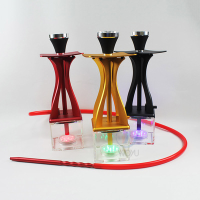 工厂货源阿拉伯水烟hookah亚克力水烟壶带灯酒吧水烟全套shisha