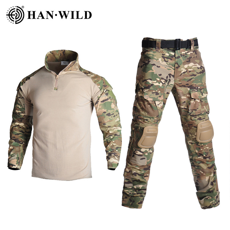 涵野厂家透气耐磨训练服g2蛙服长袖长裤迷彩服作训服套装 配护具