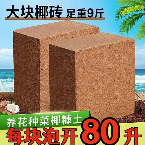 9斤大椰砖养花养花种菜椰砖营养土耶砖土乌龟冬眠特级进口大椰砖