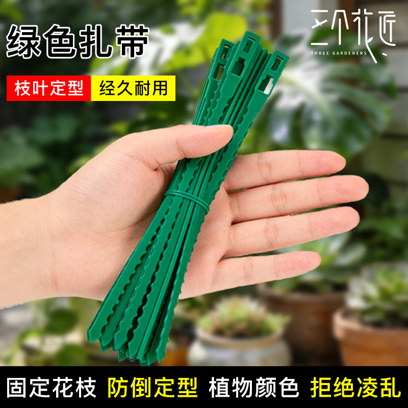 多用途鱼骨绑扎带绿色园林植物固定绑扎带园林线扎带园艺鱼骨扎线