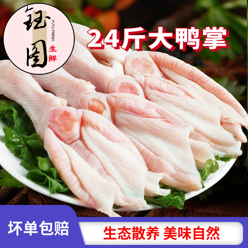 新鲜带骨鸭爪冷冻有骨鸭掌生鸭爪子生鲜鸭脚食材鸭货批发商用