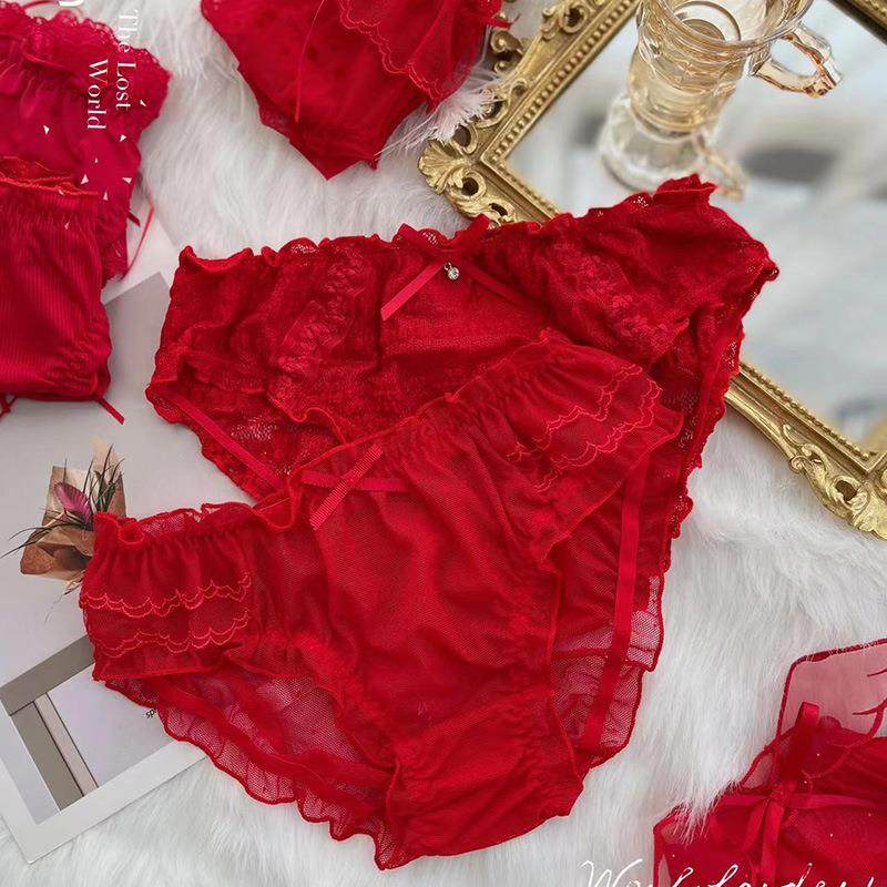 爱与浪漫~性感蕾丝女内裤新年大红纯棉裆女三角裤结婚新娘薄女裤,女士内衣/男士内衣/家居服,女三角裤,淘宝优惠券,粉丝福利购,淘宝优惠卷