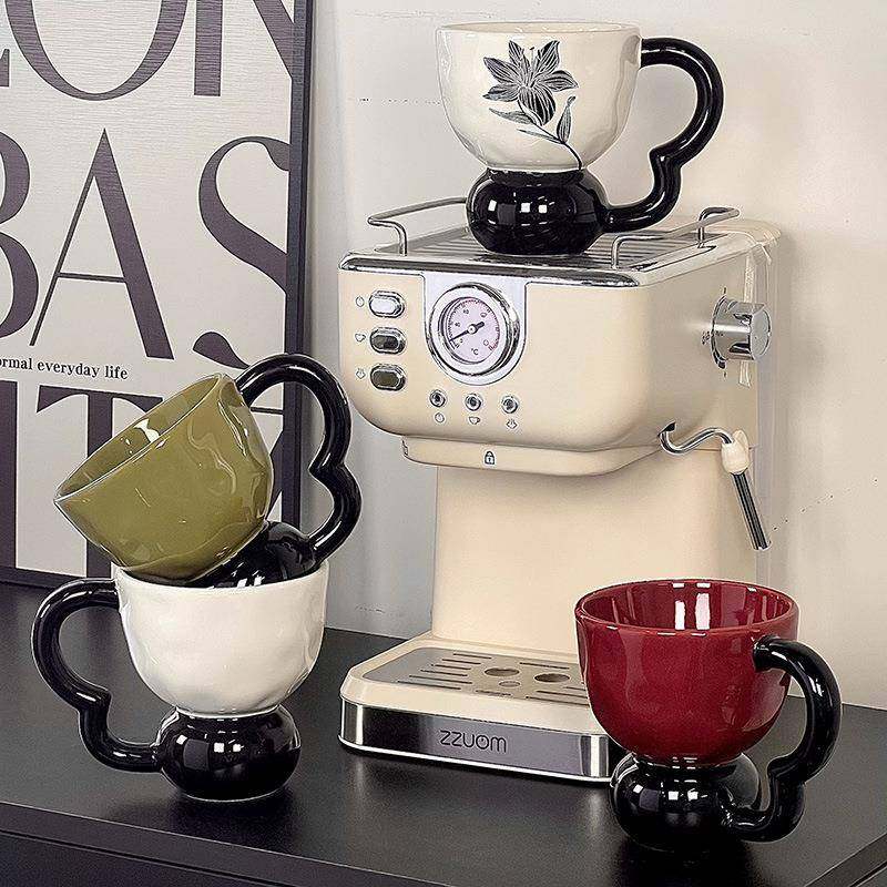 轻奢撞色圆球B型陶瓷杯ins风高颜值家用喝水杯子宿舍办公室咖啡杯,餐饮具,马克杯,淘宝优惠券,粉丝福利购,淘宝优惠卷