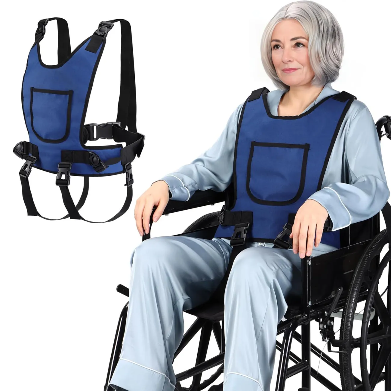 老人轮椅安全带便携式轮椅安全带