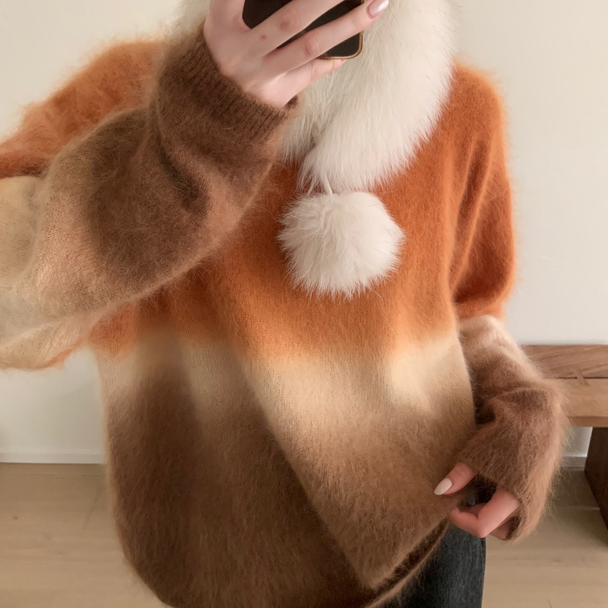 MUUTIS牧缇-千金球球冬上新韩系百搭高品质真狐狸毛百搭围巾tp002