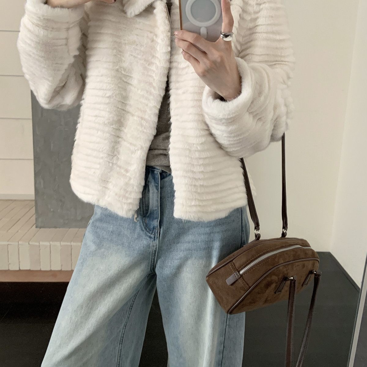 MUUTIS牧缇-上新韩版环保水貂毛翻领厚实仿皮毛一体短外套tp1809