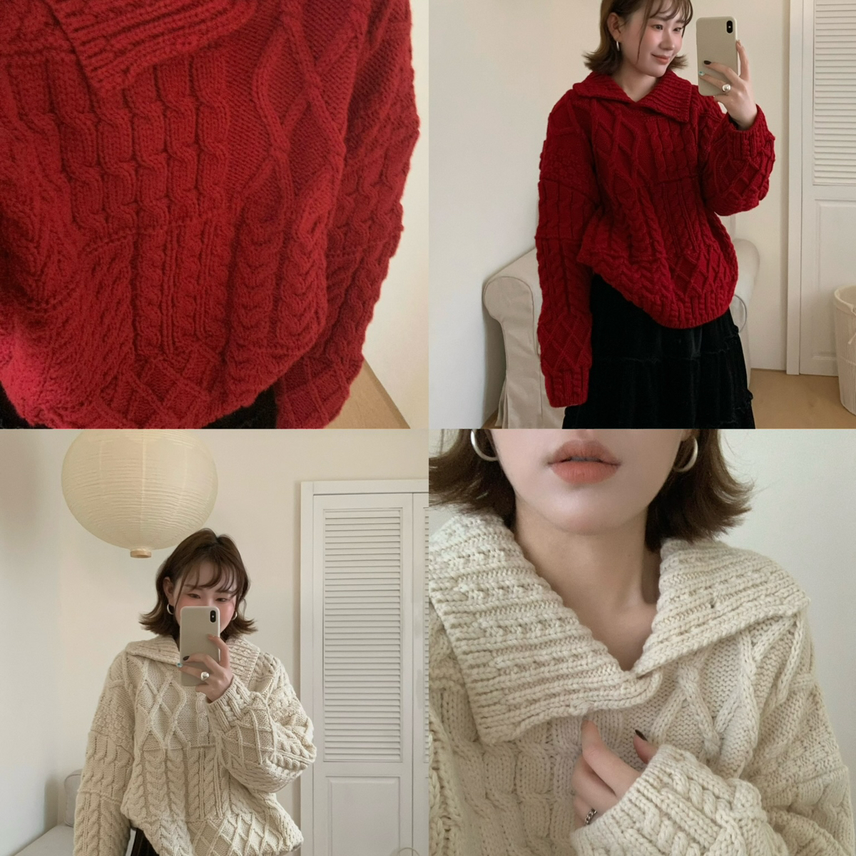 Flower & April-粗线麻花毛衣女冬新款宽松套头上衣保暖毛衣89013