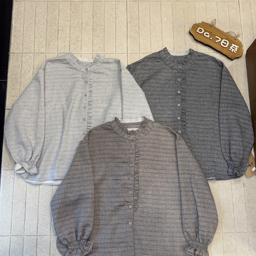 DA.7-秋上新日系复古文艺木耳门襟纹理感棉麻衬衫9063