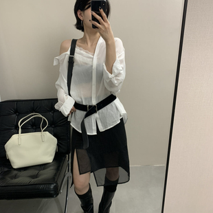 cy28873 极简主义设计感蕾丝衬衫 Water 26年春款