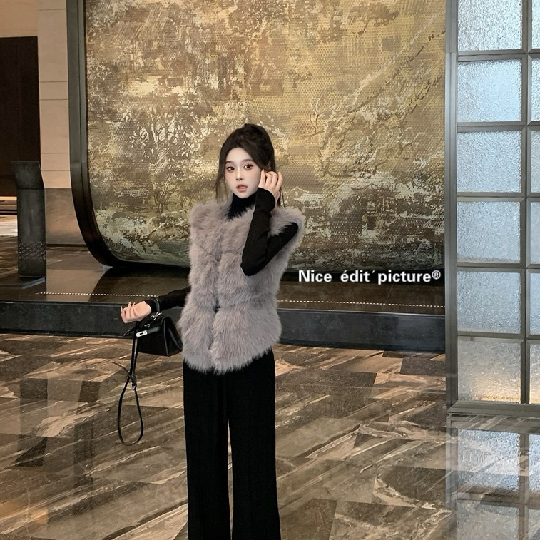 nice edit-韩系慵懒简约针织休闲裤K3877