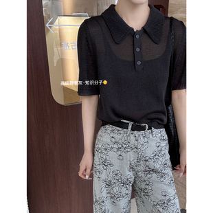 B媞宝 39153 夏上新NEWKorean～高级色系polo老钱风翻领短袖 针织衫