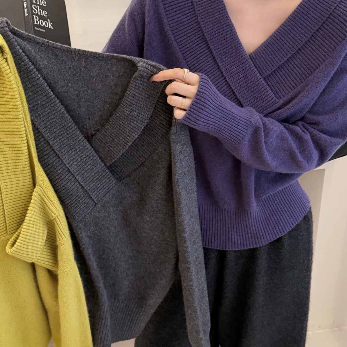 媞宝-3纯欲温柔风v领气质雅性爆款保暖毛衣（含51.0绵羊毛）86331