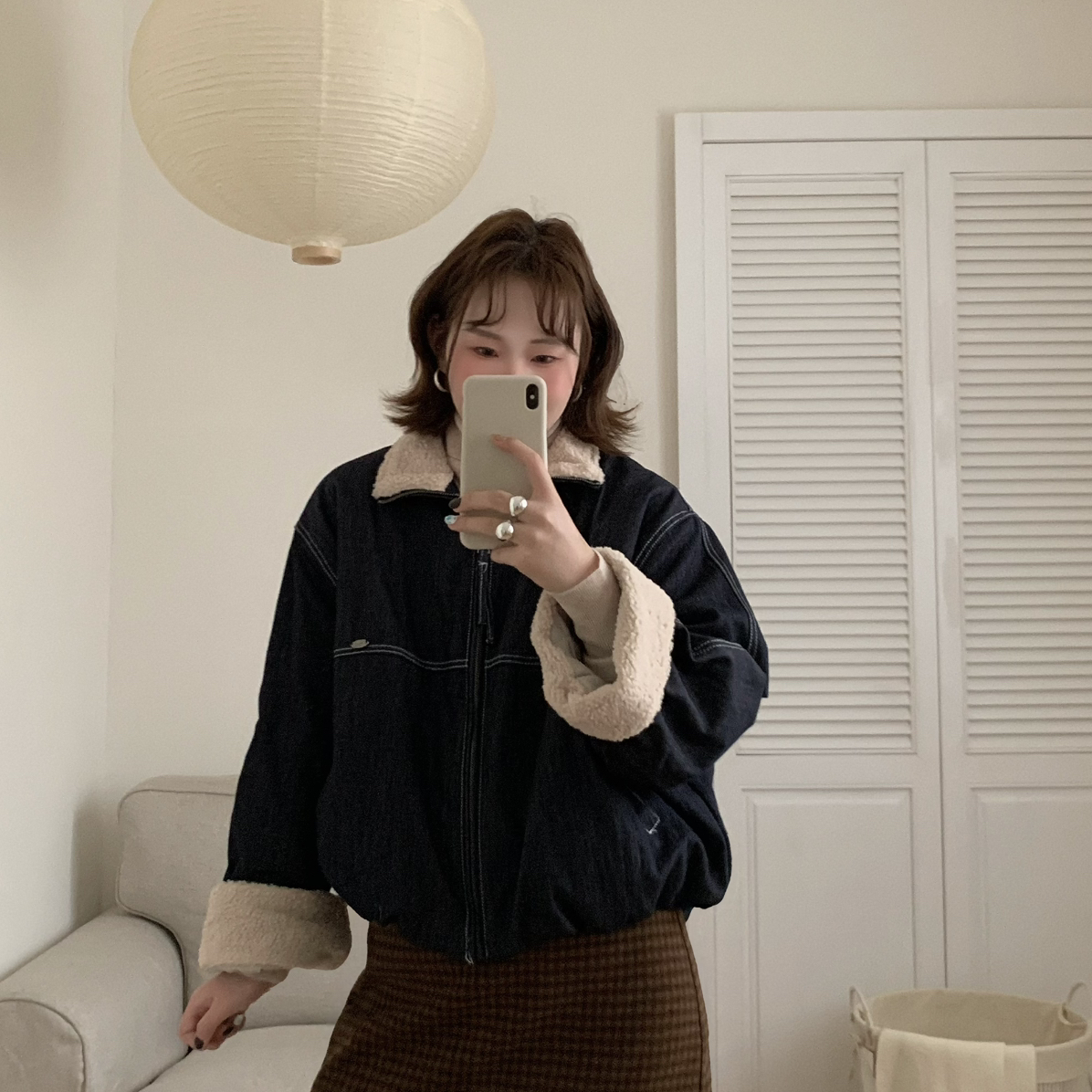 Flower & April-女2025新款秋冬加绒加厚夹克上衣牛仔外套160866