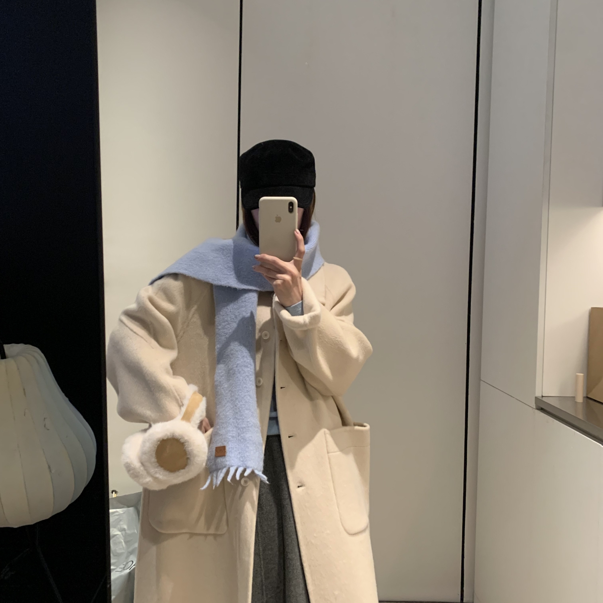 铁-爆~韩系极简巨藏肉大版显瘦长款羊毛外套(含100澳毛)7802W5