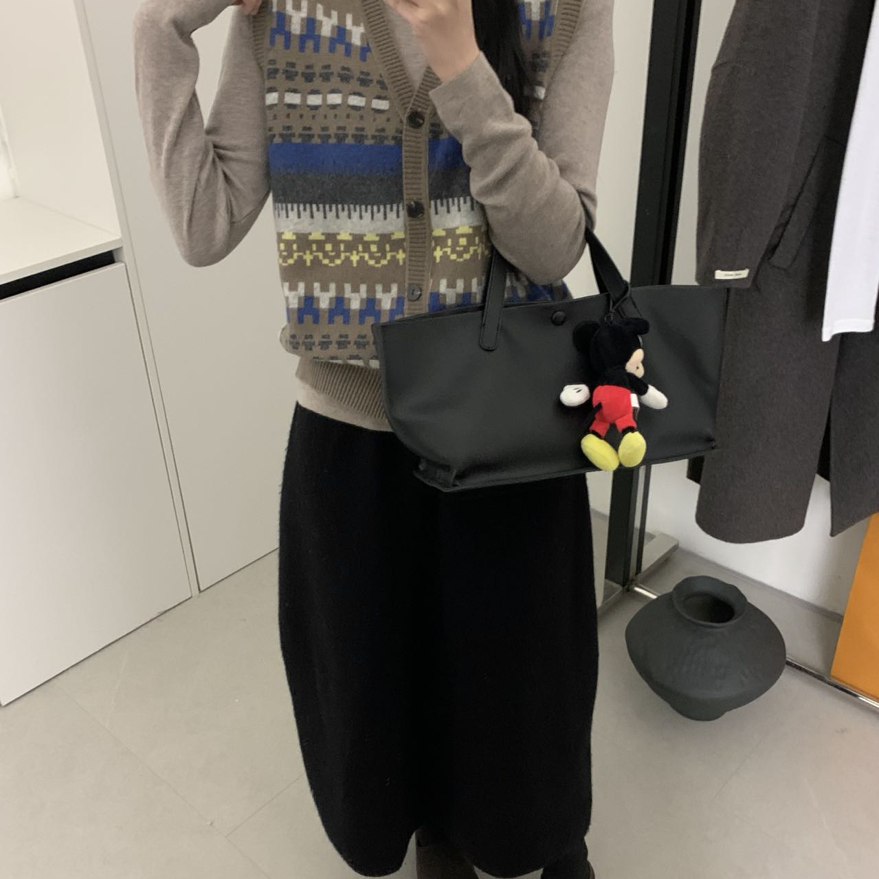 可-时尚单品洋气提花针织马甲+针织衫套装（含12.6绵羊毛）65220