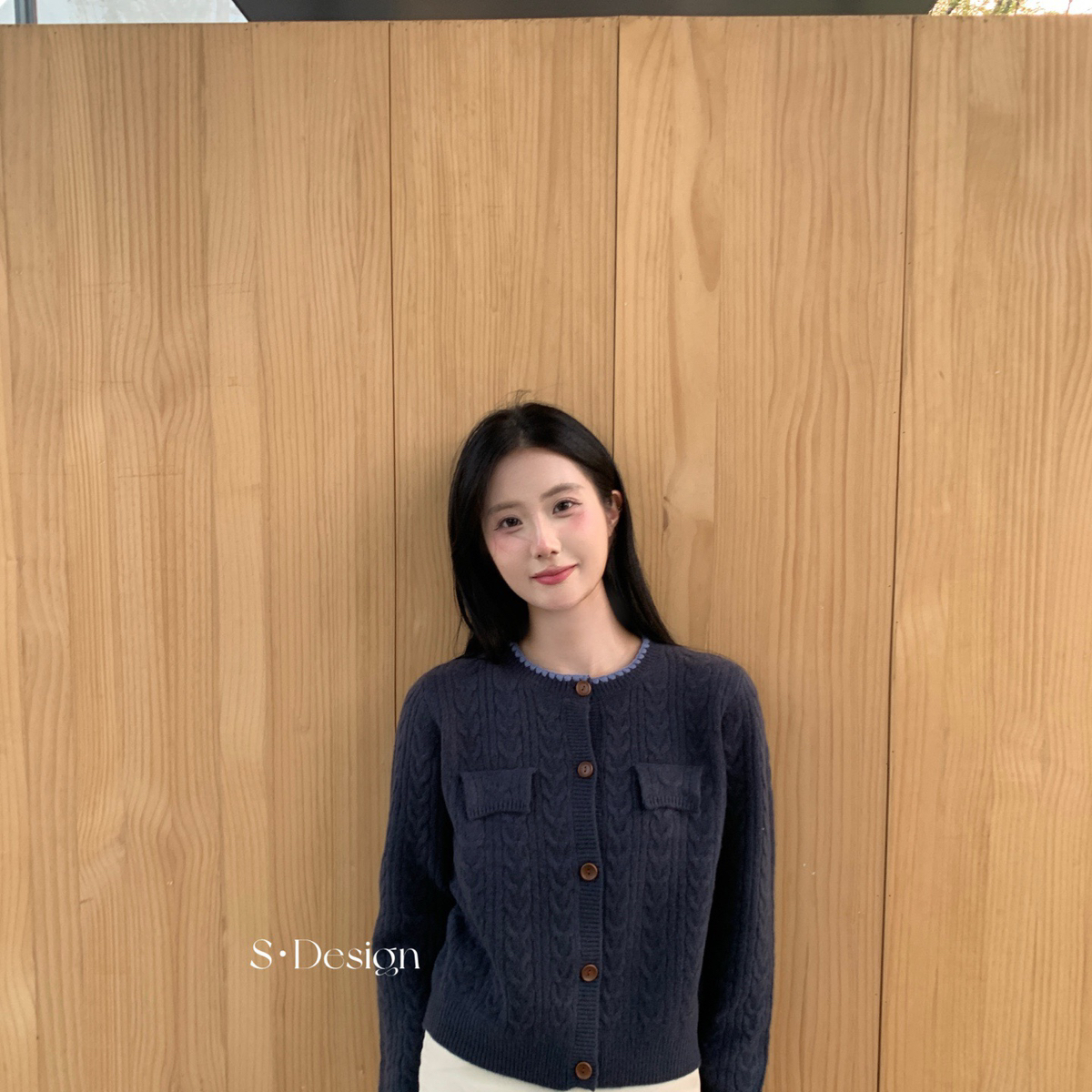 ·DESIGN设计感-氛围感麻花锁边口袋针织开衫（含100羊毛）SD0813